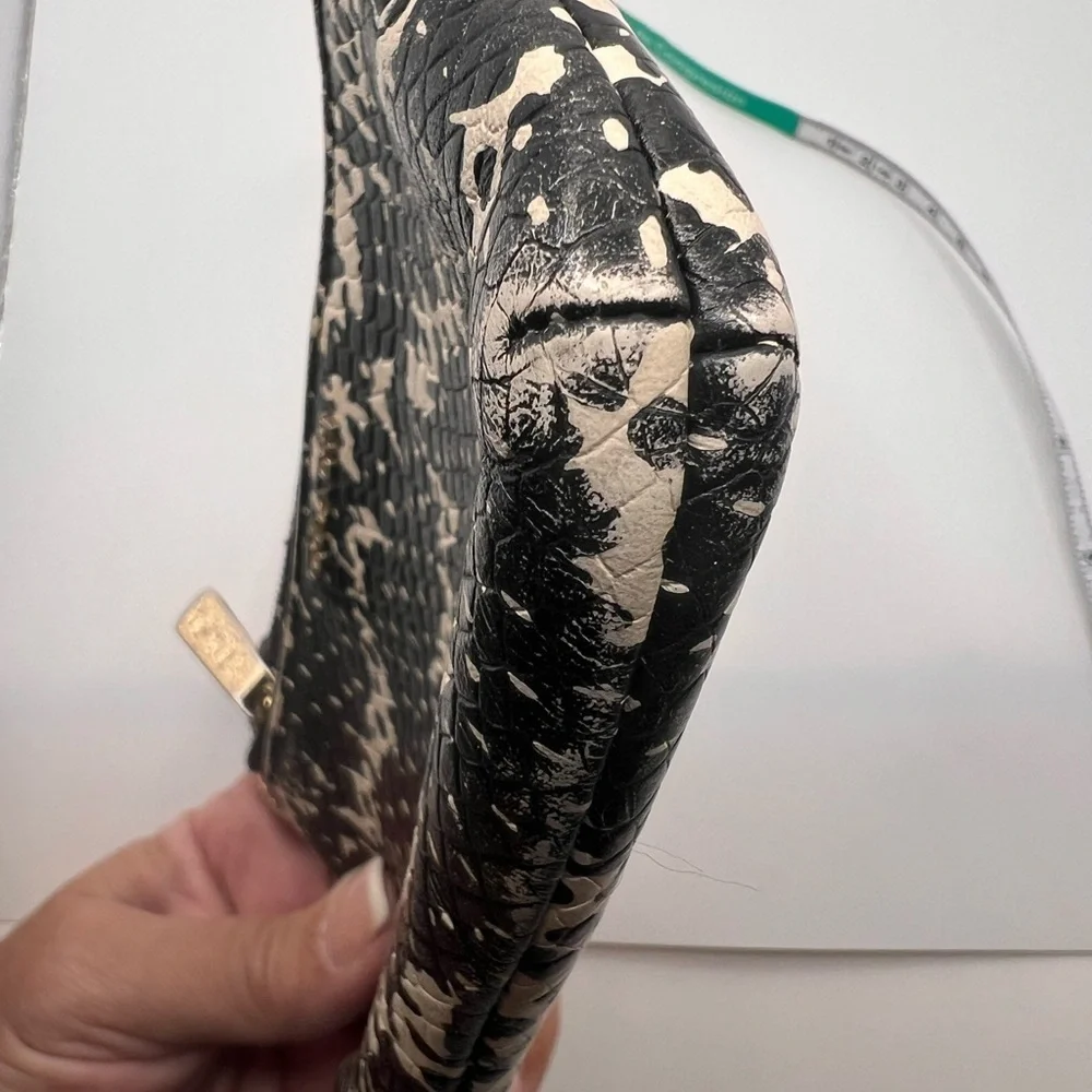 Coach Black and Cream Textured Wristlet